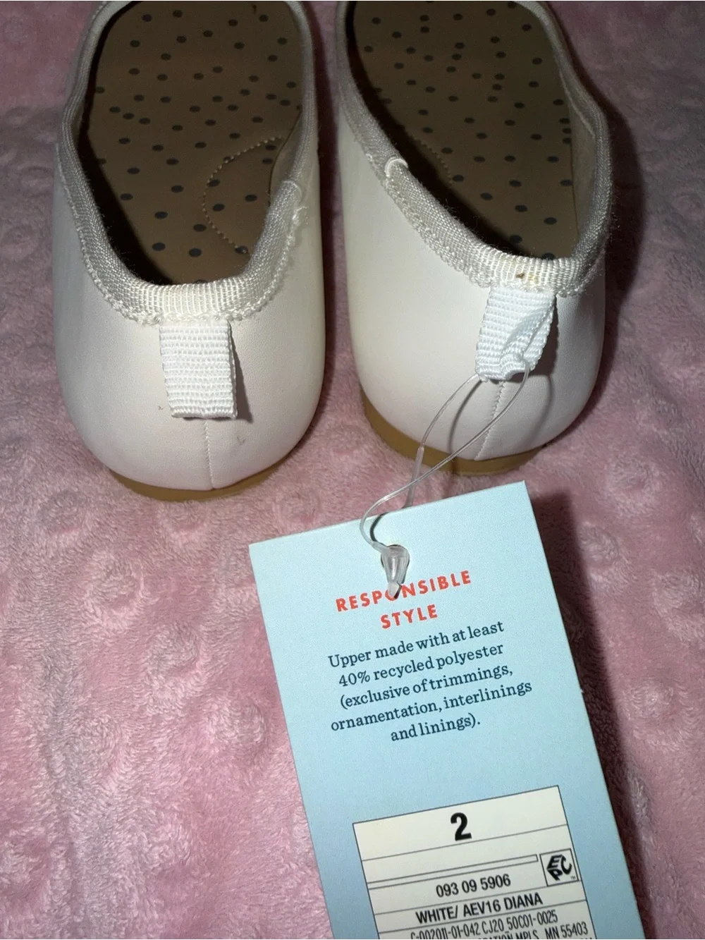 Cat & Jack Girls White Ballet Flats with Bow